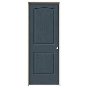 30 in. x 80 in. Santa Fe Denim Stain Left-Hand Solid Core Molded Composite MDF Single Prehung Interior Door