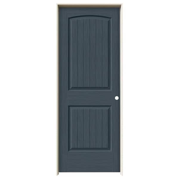 JELD-WEN 30 in. x 80 in. Santa Fe Denim Stain Left-Hand Solid Core Molded Composite MDF Single Prehung Interior Door