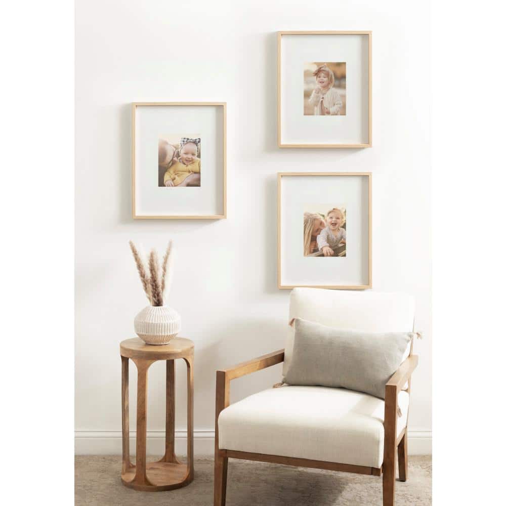 Natural Woodtone 16x20 Matted Wall Photo Frame Set