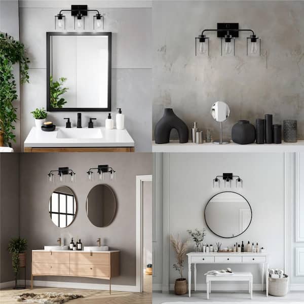Feit Electric Emerson 21 in. 3-Light Matte Black Vanity Light with