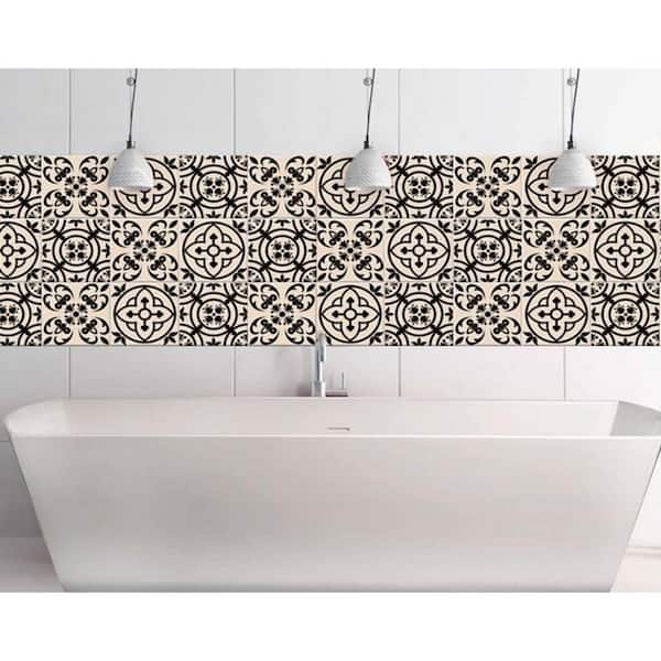 Amelia Brown 4 in. x 4 in. Vinyl Peel and Stick Tile (2.67 sq. ft./Pack)