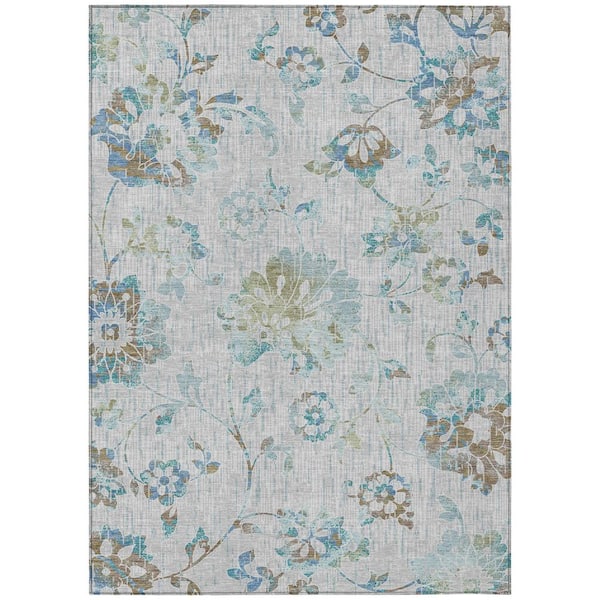 Chantille Machine Washable Indoor/Outdoor Abstract ACN2616 Silver 3 ft. x 4 ft. Area Rug