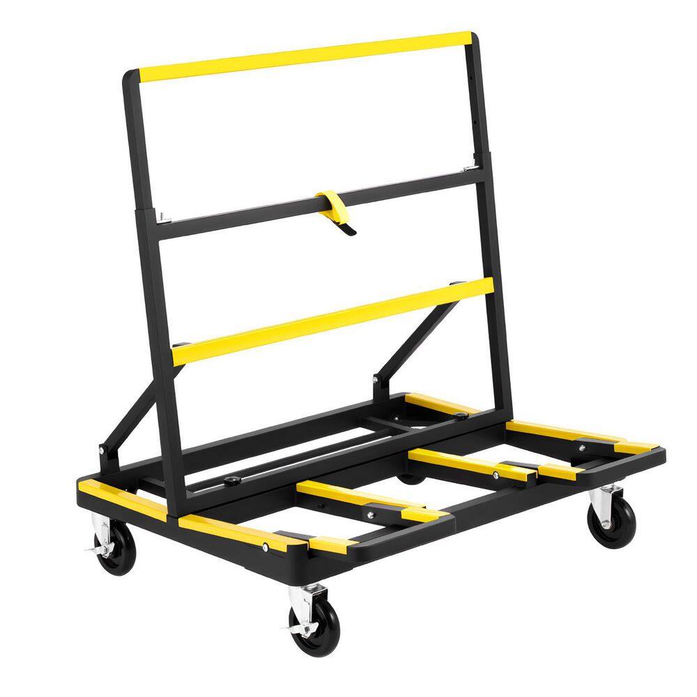 Drywall Cart Dolly, 1800 lbs. Capacity, Steel Panel Dolly with 4-Casters and Expandable Deck, Foldable Cart with Strap price history on PriceWatchPro