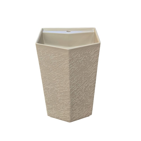 17.9 in. Solid Surface Pedestal Bathroom Sink