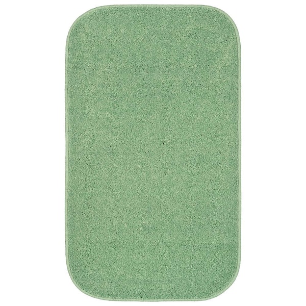 Garland Rug Gramercy 20 in. x 34 in. Deep Fern Solid Color Plush Rectangle Bath Rug