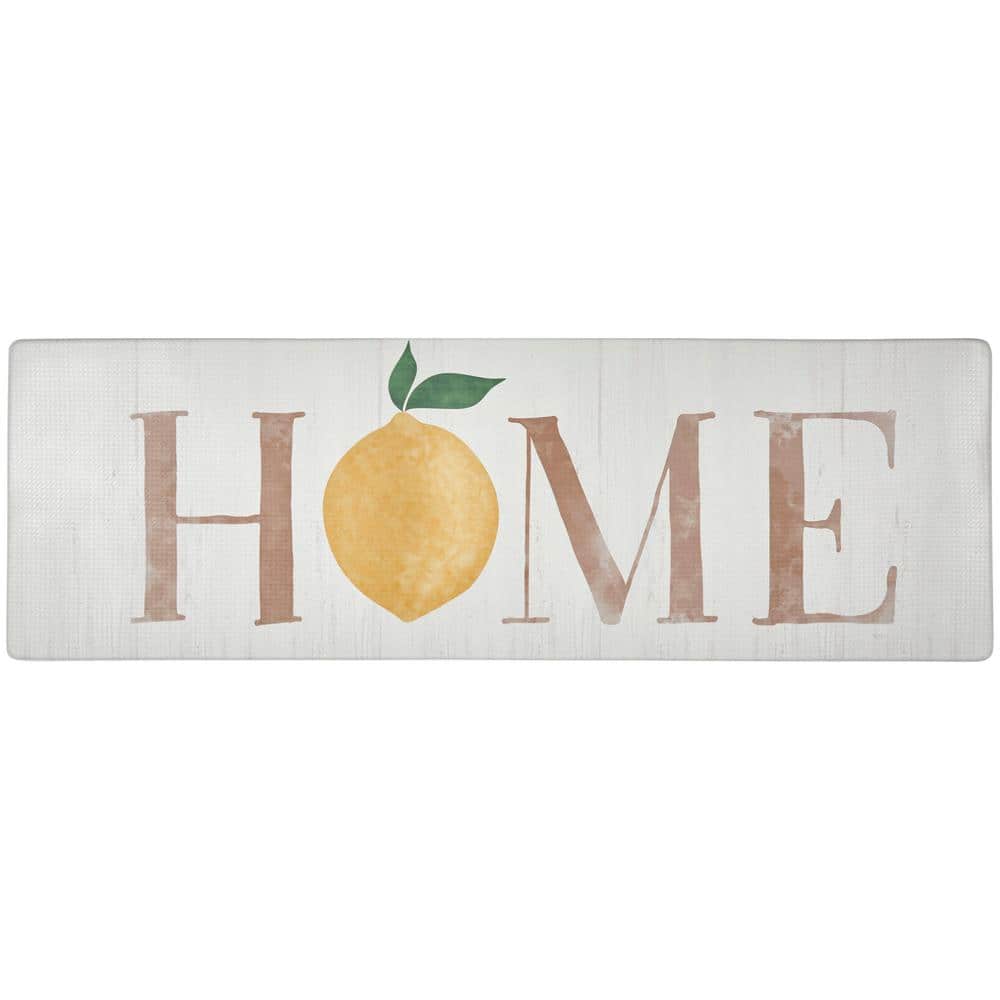 Lemon-Themed Anti-Fatigue Kitchen Mat with Non-Skid Surface
