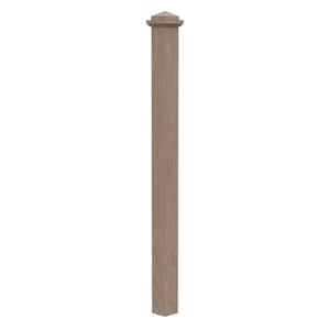 Stair Parts 4075 56 in. x 3-1/2 in. Unfinished White Oak Square Craftsman Solid Core Box Newel Post for Stair Remodel