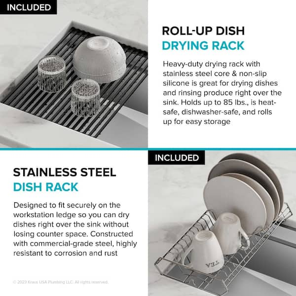 Kraus USA, Accessories, Roll-Up Dish Racks