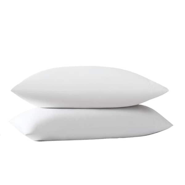 Green Recycled Polyester Solid White Standard Pillowcase Pair
