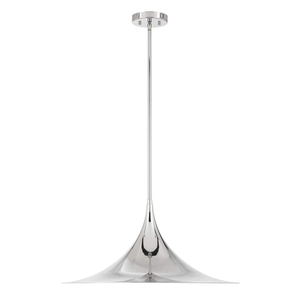 Bowdin Polished Chrome 1-Light Pendant with Adjustable Height