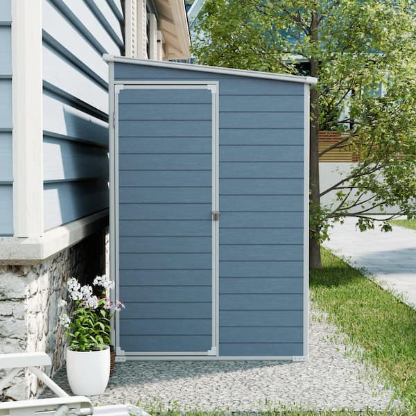 ToolCat 4x8 ft Outdoor Resin Storage Shed with Lockable Door