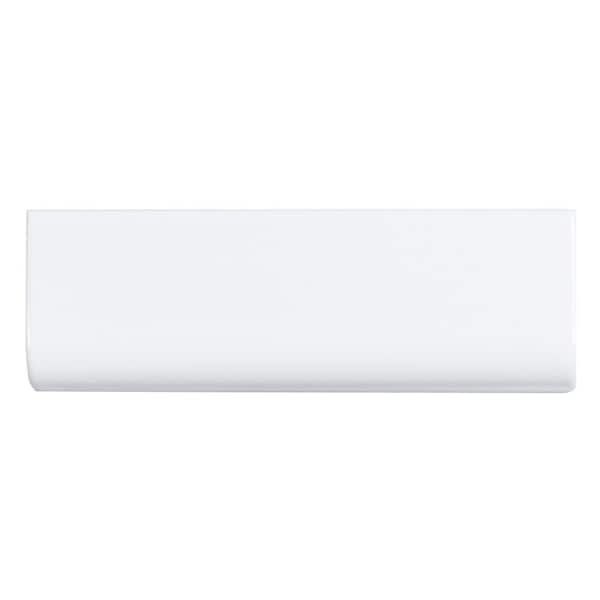 Jeffrey Court Fresh White 2 in. x 6 in. Ceramic Single Bullnose Trim