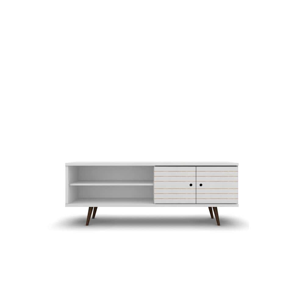 Liberty Modern White Composite TV Stand with Cabinet for 60-inch TVs