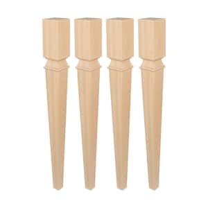 33-1/2 in. x 3-1/2 in. Unfinished North American Solid Maple Kitchen Island Leg (Pack of 4)