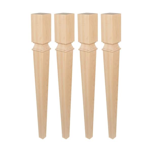 American Pro Decor 33-1/2 in. x 3-1/2 in. Unfinished North American Solid Maple Kitchen Island Leg (Pack of 4)