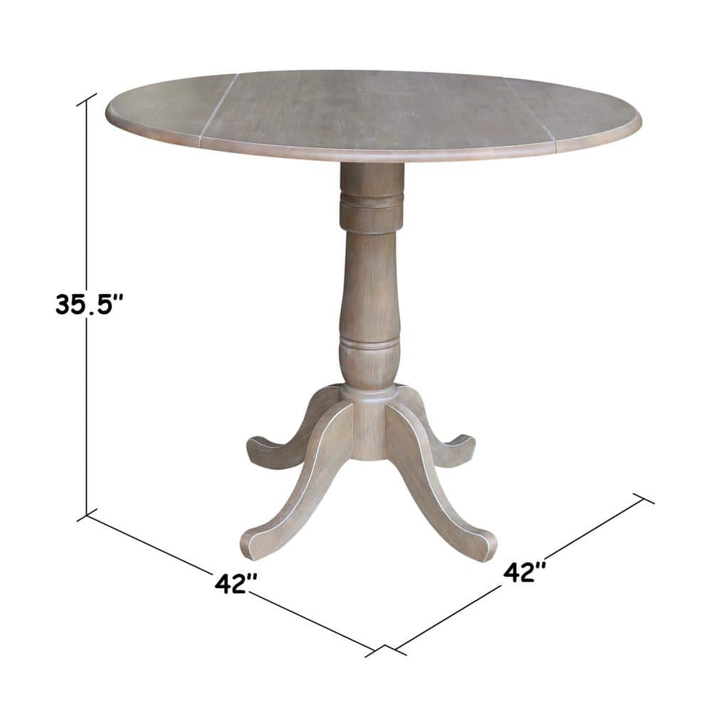 Farmhouse Round Wood Extendable Counter Height Dining Table
