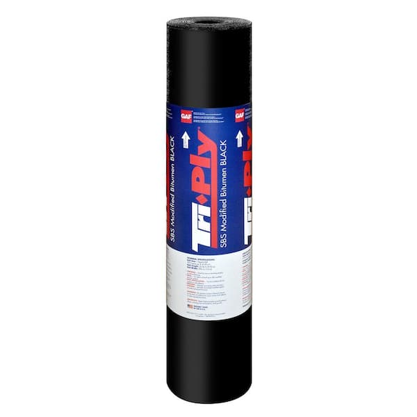 Tri-Ply SBS Granular Cap Sheet 3 ft. x 32.25 ft. (100 sq. ft. Net) Membrane Roll for Low Slope Roofs in Black