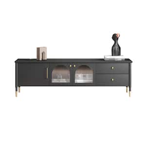 Black Color TV Stand Fits TV's up to 60 in. x 65 in. With Drawers