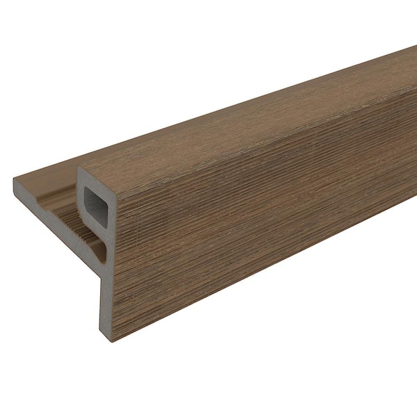European Siding System 2.1 in. x 3 in. x 8 ft. Composite Siding End Trim in Peruvian Teak Board