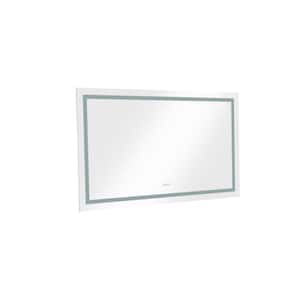 60 in. W x 36 in. H Large Rectangular Frameless Anti-Fog Wall Bathroom Vanity Mirror in White
