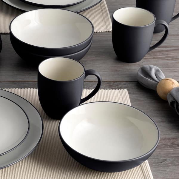 Noritake Colorwave Graphite 16-Piece Coupe (Black) Stoneware