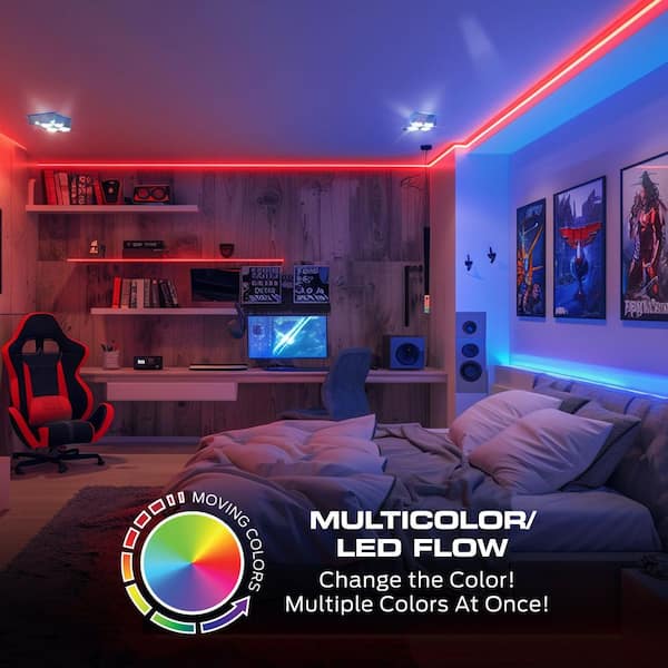 Monster 100ft USB Powered RGB Color Flow Sound-Reactive LED Strip