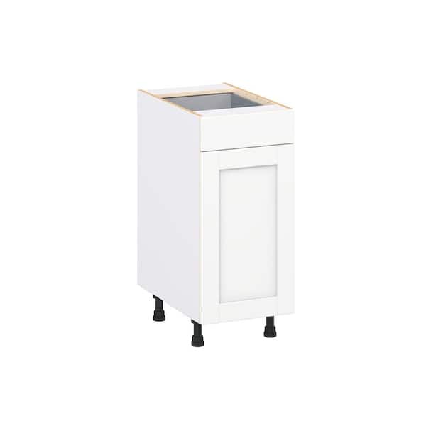 Milton 15 in. W x 24 in. D x 34.5 in. H Assembled Shaker Trash Can Kitchen Cabinet in Bright White