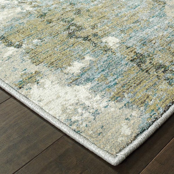 Everette Blue/Green 6 ft. x 9 ft. Abstract Area Rug