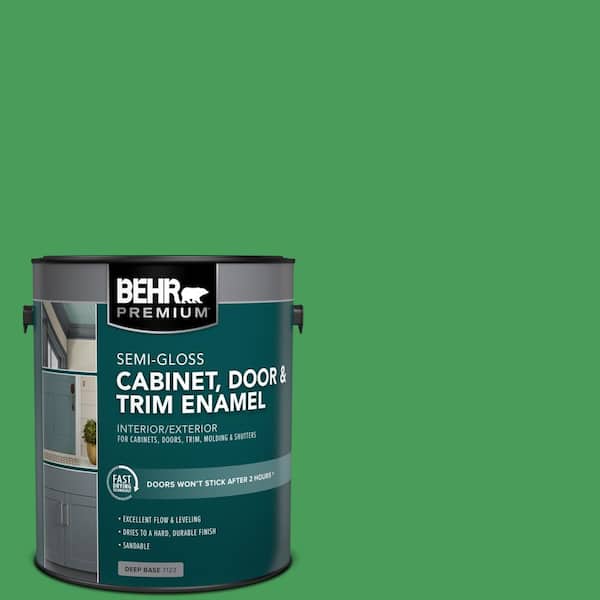 BEHR PREMIUM 1 gal. #P400-6 Clover Patch Semi-Gloss Enamel Interior/Exterior Cabinet, Door & Trim Paint