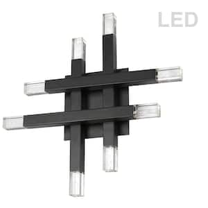 Francesca 32-Watt Matte Black Integrated LED Wall Sconce with Frosted Acrylic