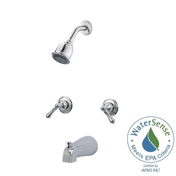 Pfister 2-Handle Tub and Shower Faucet Trim Kit in Polished Chrome (Valve Not Included