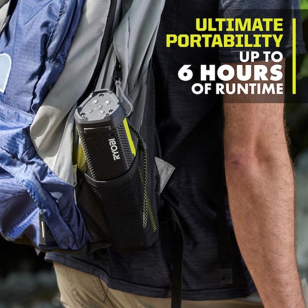 Cassa Bluetooth RYOBI 4V Portatile Impermeabile IP67 - Batteria Litio 2Ah Inclusa, Tecnologia VERSE Per Multi-Altoparlanti - RS4-120G
