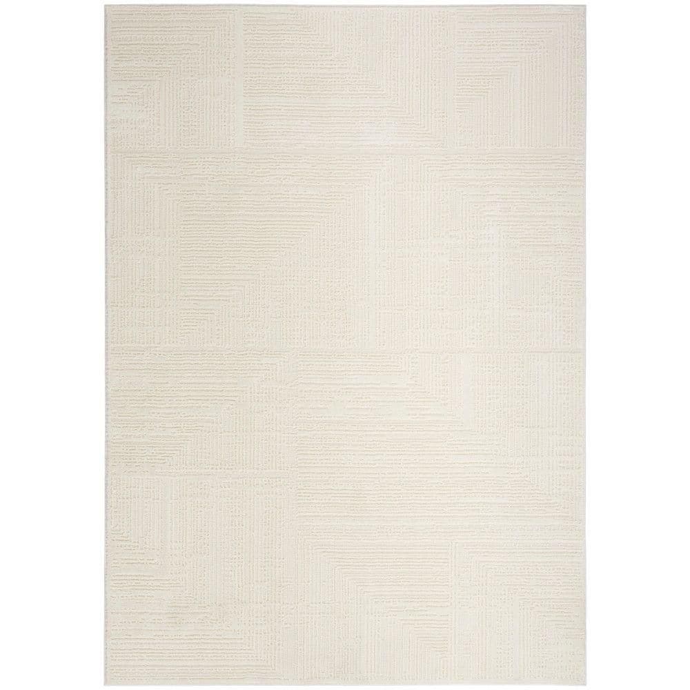 Eco-Friendly Ivory 5 ft. x 7 ft. Abstract Contemporary Area Rug price history on PriceWatchPro