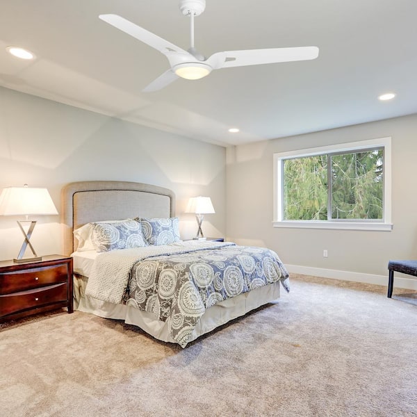 Alden 56 in. Dimmable LED Indoor/Outdoor White Smart Ceiling Fan with Light and Remote, Works with Alexa/Google Home
