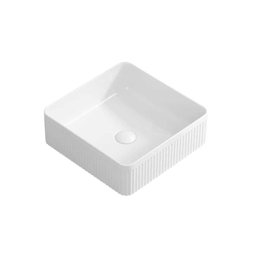 14.76 in. x 14.76 in.White Square Ceramic Countertop Bathroom Vanity Vessel Sink price history on PriceWatchPro