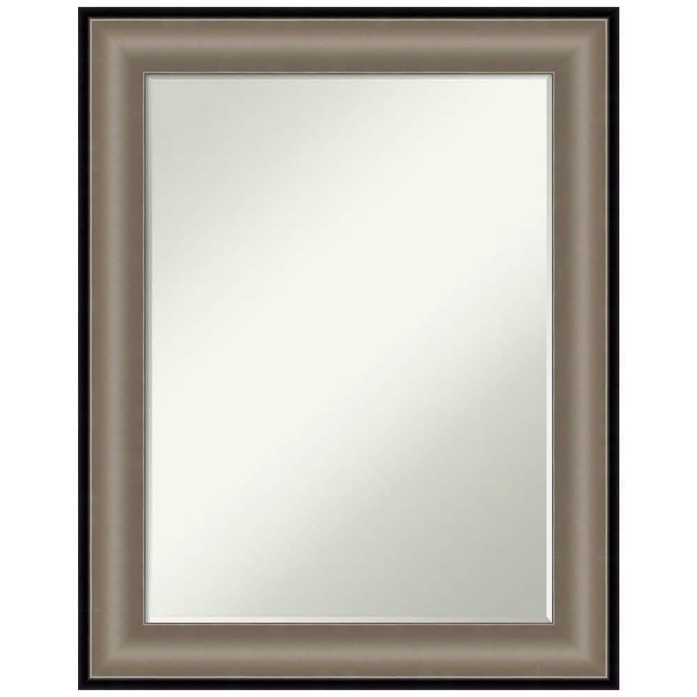 Amanti Art Imperial Pewter Black 23 in. x 29 in. Petite Bevel Modern  Rectangle Framed Wall Mirror in Silver A38867235895 The Home Depot