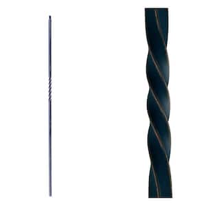 Stair Parts 44 in. x 1/2 in. Oil Rubbed Bronze Single Twist Iron Baluster for Stair Remodel