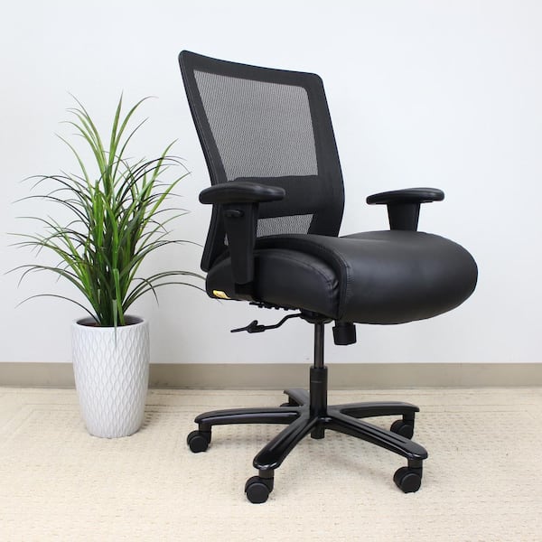 BOSS Office Products Black Mesh Heavy Duty Task Chair 400 lb Capacity B699-BK - The Home