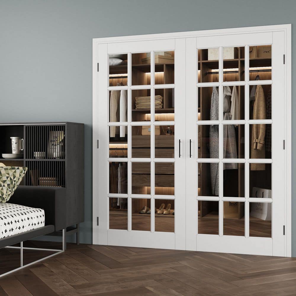 ARK DESIGN 72 in. x 80 in. 15-Lite Clear Glass Universal Solid Core ...