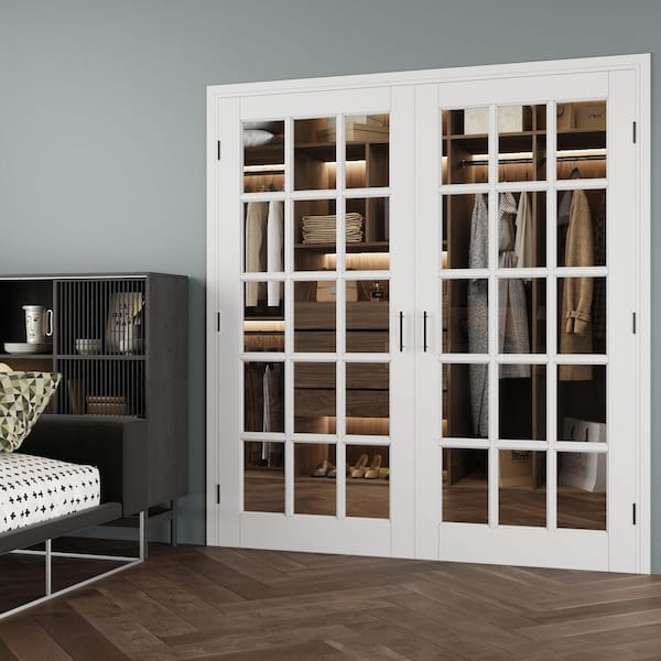 ARK DESIGN 72 in. x 80 in. 15-Lite Clear Glass Universal Solid Core ...