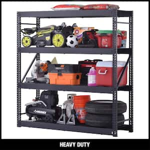 4-Tier Industrial Duty Steel Freestanding Garage Storage Shelving Unit in Black (77 in. W x 78 in. H x 24 in. D)