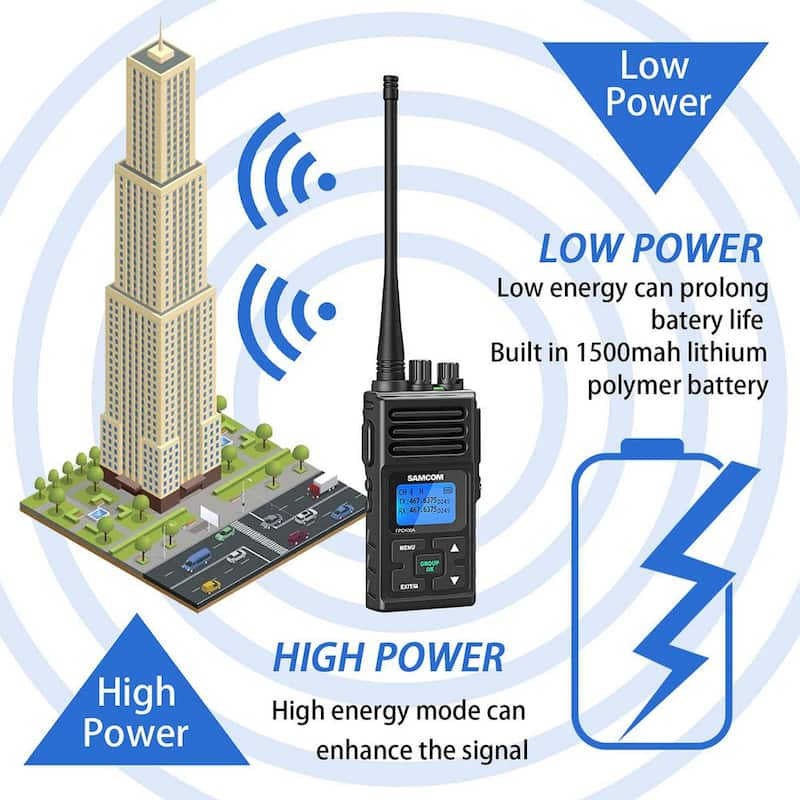 Multi-Channel 5 Mile Range Rechargeable Waterproof Digital 2-Way Radio with Charger (2-Pack)