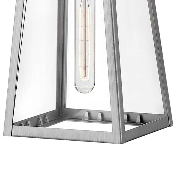 LARK - Hugh 1-Light Antique Brushed Aluminum Hardwired Outdoor Wall Lantern Sconce