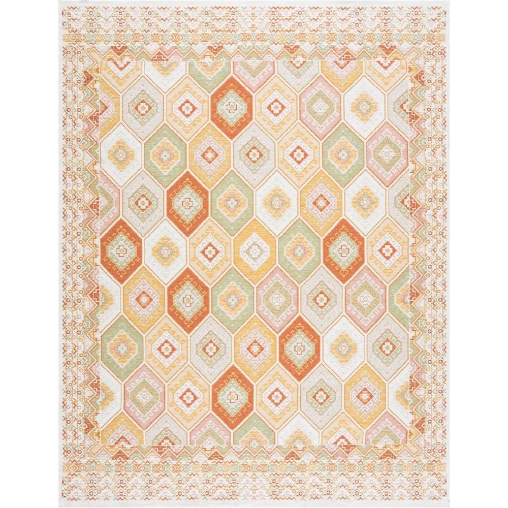 Flora Orange 8 ft. x 10 ft. Geometric Indoor/Outdoor Area Rug price history on PriceWatchPro