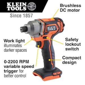 Battery-Operated Compact Impact Driver, 1/4 in. Hex Drive, Tool Only