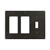 Leviton 80431-W 3-Gang Wallplate – 1 Toggle + 2 Decora/GFCI Device Openings, Standard Size, Thermoset, White
