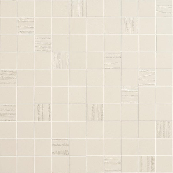 Ivy Hill Tile Echo Ivory 11.81 in. x 11.81 in. Textured Mosaic Porcelain Floor and Wall Tile (0.97 sq. ft./Each)