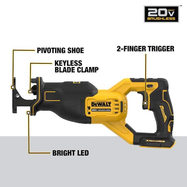 20-Volts MAX Lithium-Ion Cordless Brushless Reciprocating Saw with 20-Volts MAX Lithium-Ion 6. 0Ah Battery Pack