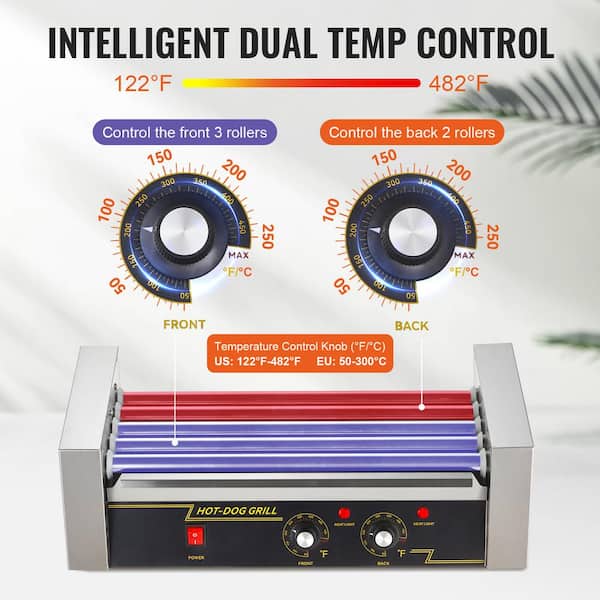 SVOPES 5-Roller Hot Dog Cooker, 12 Hot Dog Capacity, 750W