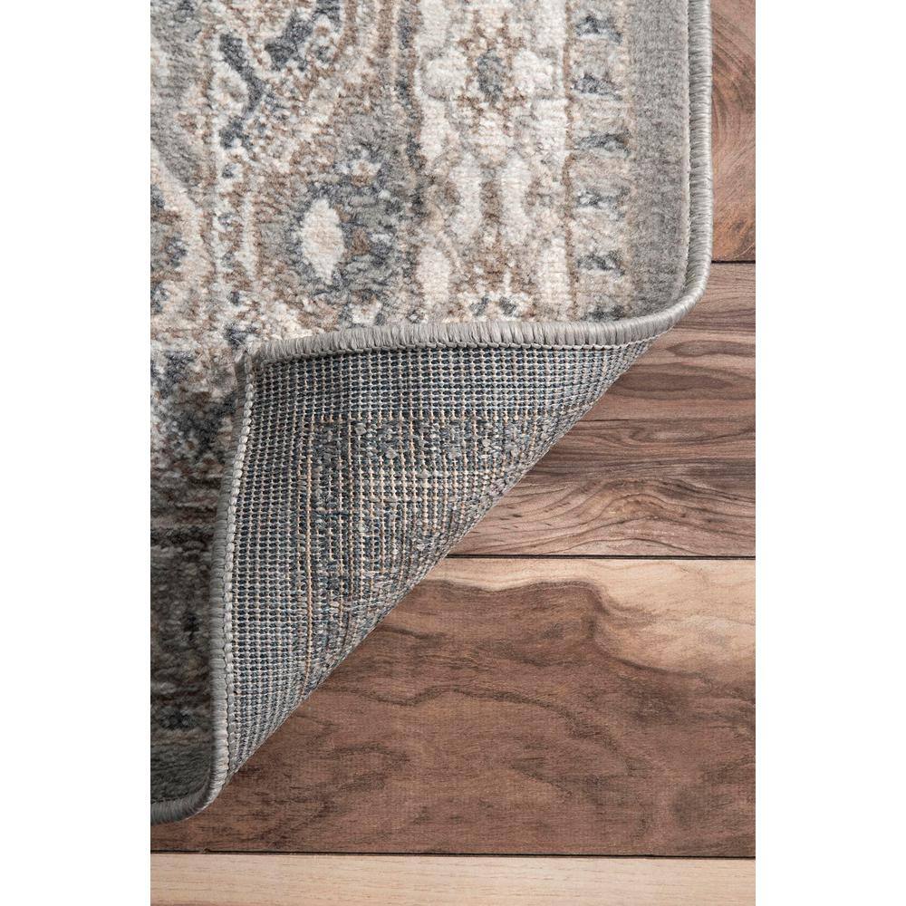 Becca Taupe and Gray Synthetic Traditional 5' x 8' Area Rug
